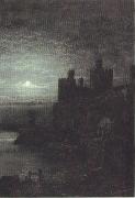 Arthur e.grimshaw Conway Castle,Moonrise (mk37) oil painting artist